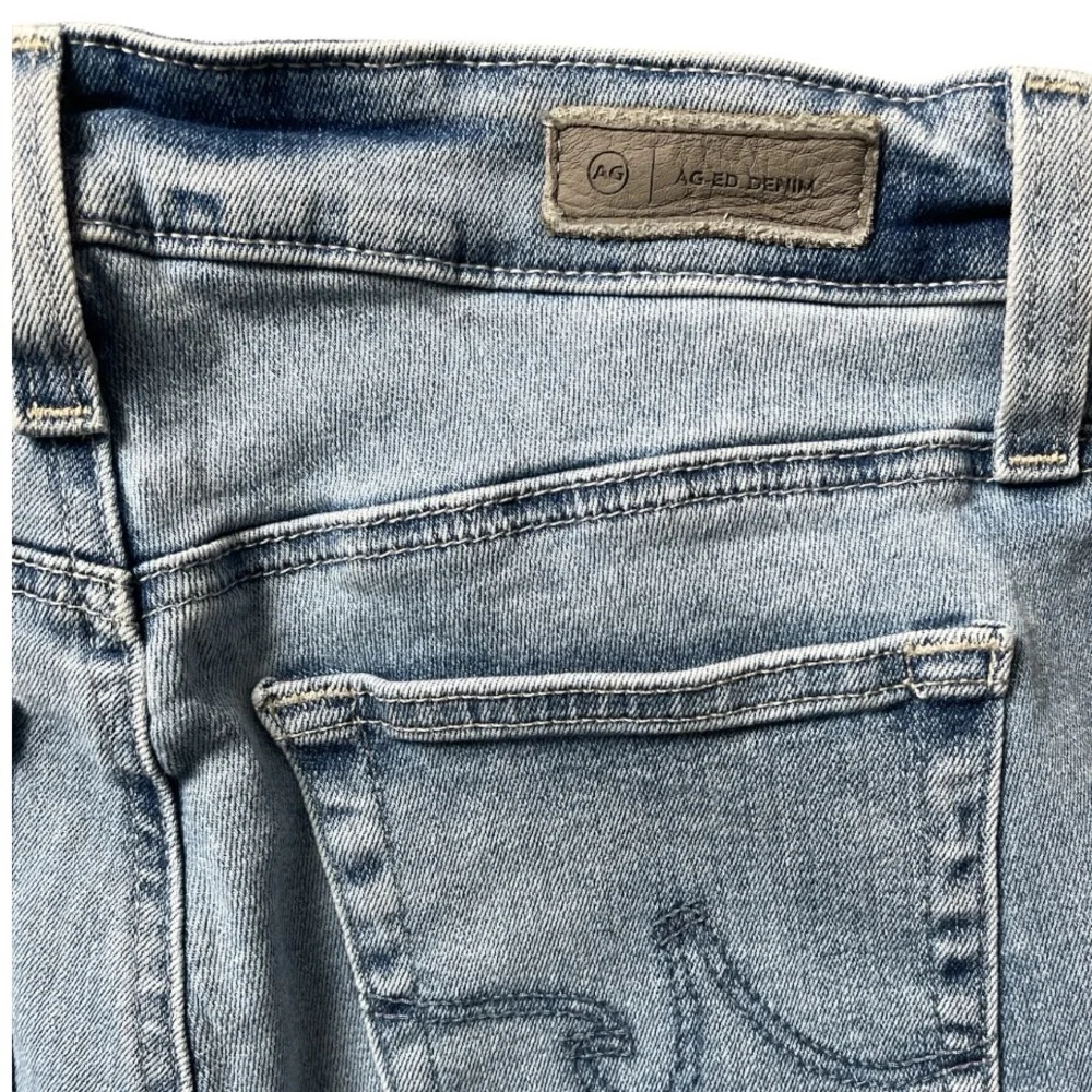 AG Adriano Goldschmied Light Wash Raw Hem Crop Flare Jeans Size 28 - Picture 3 of 5